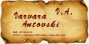 Varvara Antovski vizit kartica
